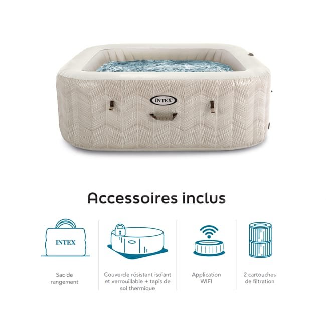 Pure Spa gonflable INTEX CHEVRON carré 4 places – Image 3