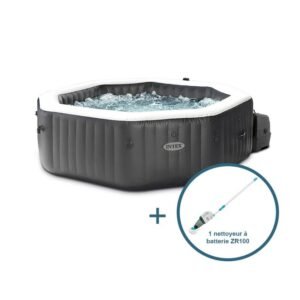 Spa gonflable carbone INTEX 4 places, octogonal + 1 nettoyeur à batterie OFFERT